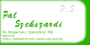 pal szekszardi business card