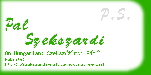 pal szekszardi business card